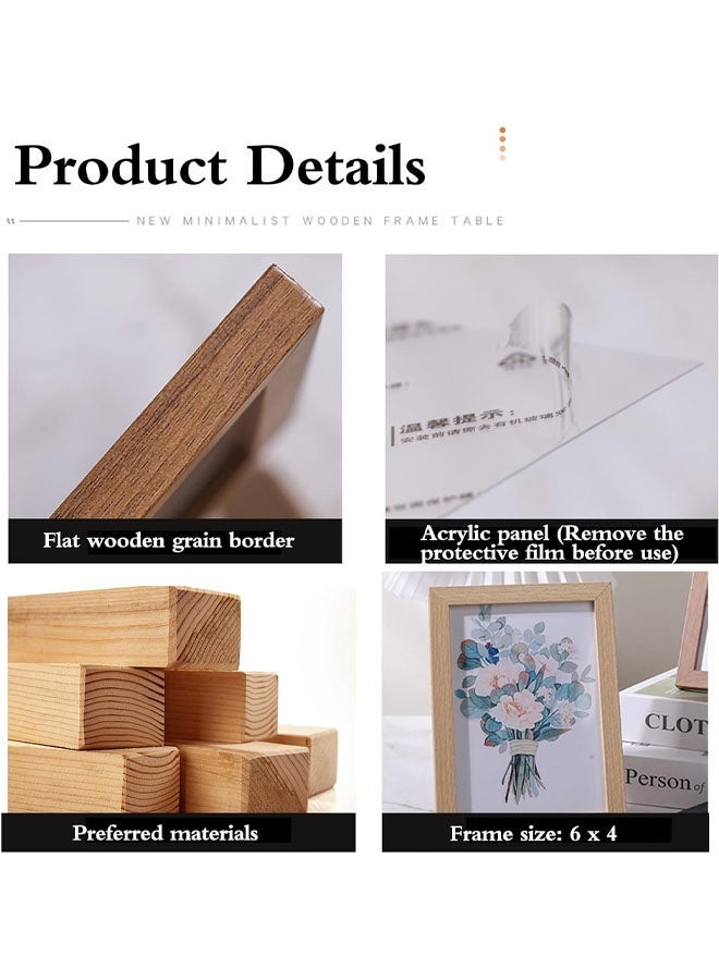 Keranixy Wooden Frame,Picture Frame,  Wooden Tabletop Photo Frame Horizontal and Vertical Formats for Wall with stand for Desk Craft, Ideal for Table, Home and Wall Decor - Image 3